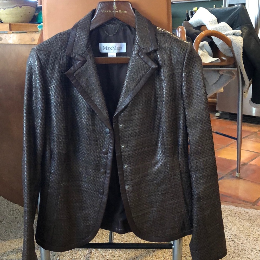 Italian Style Leather Blazer Jacket